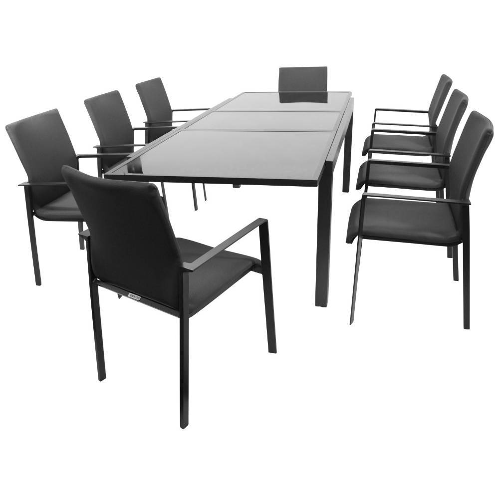 Große Garten-Esstischgruppe modern - Khawala (neunteilig)