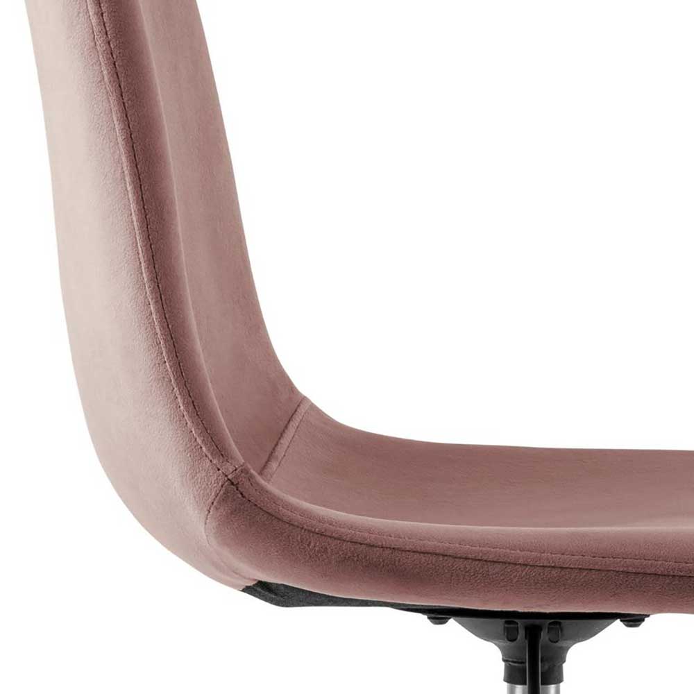 Büro Schalenstuhl in Rosa Samt - Hypening
