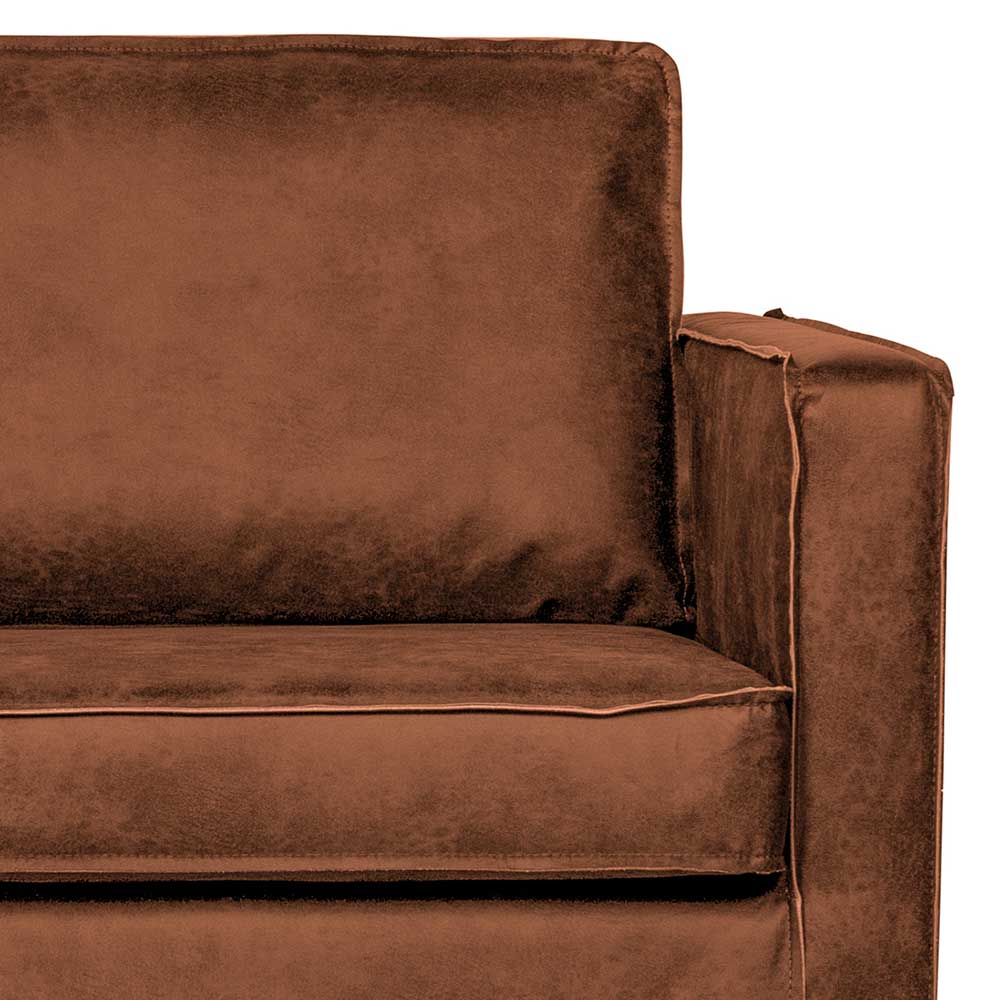 Retro 3er Sofa in Cognac Braun - Landon