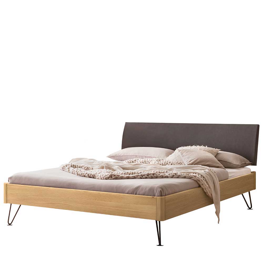 Bett in Eiche Hell Massivholz Rahmen - Snacky