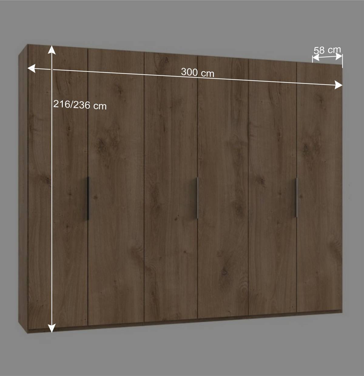 Schlafzimmerschrank mit sechs Türen - 300 cm breit - Dagidoyo I