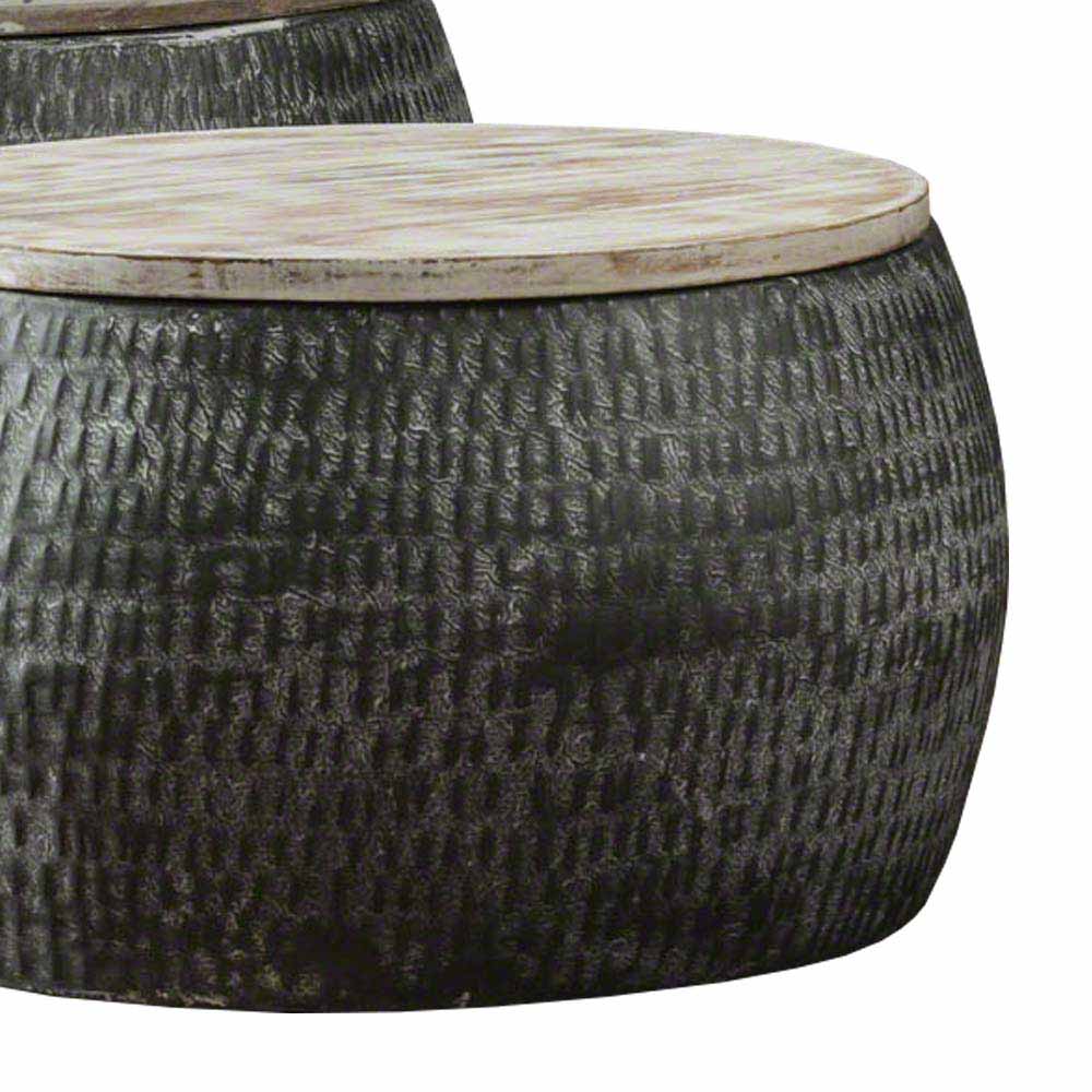 Runde Couchtische aus Holz & Stahl - Helma (zweiteilig)