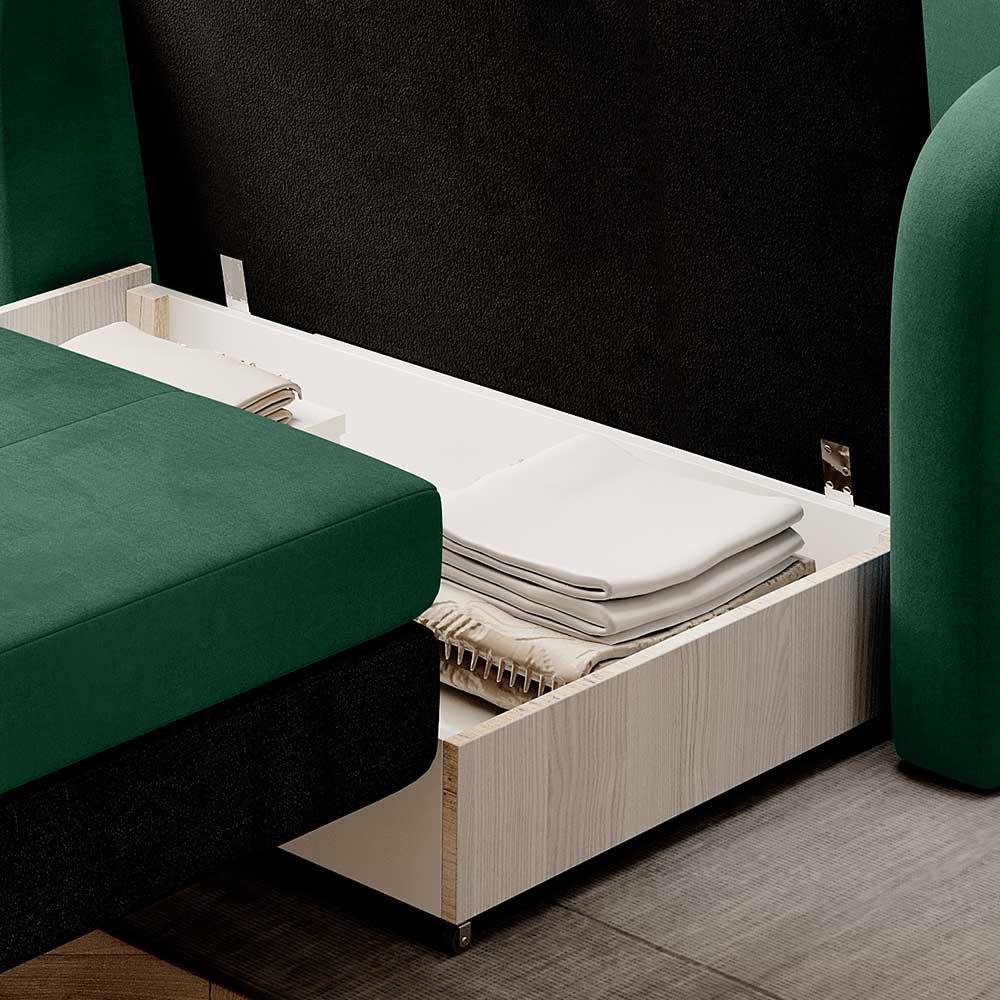 Grünes Schlafsofa mit Veloursbezug - Vigretta