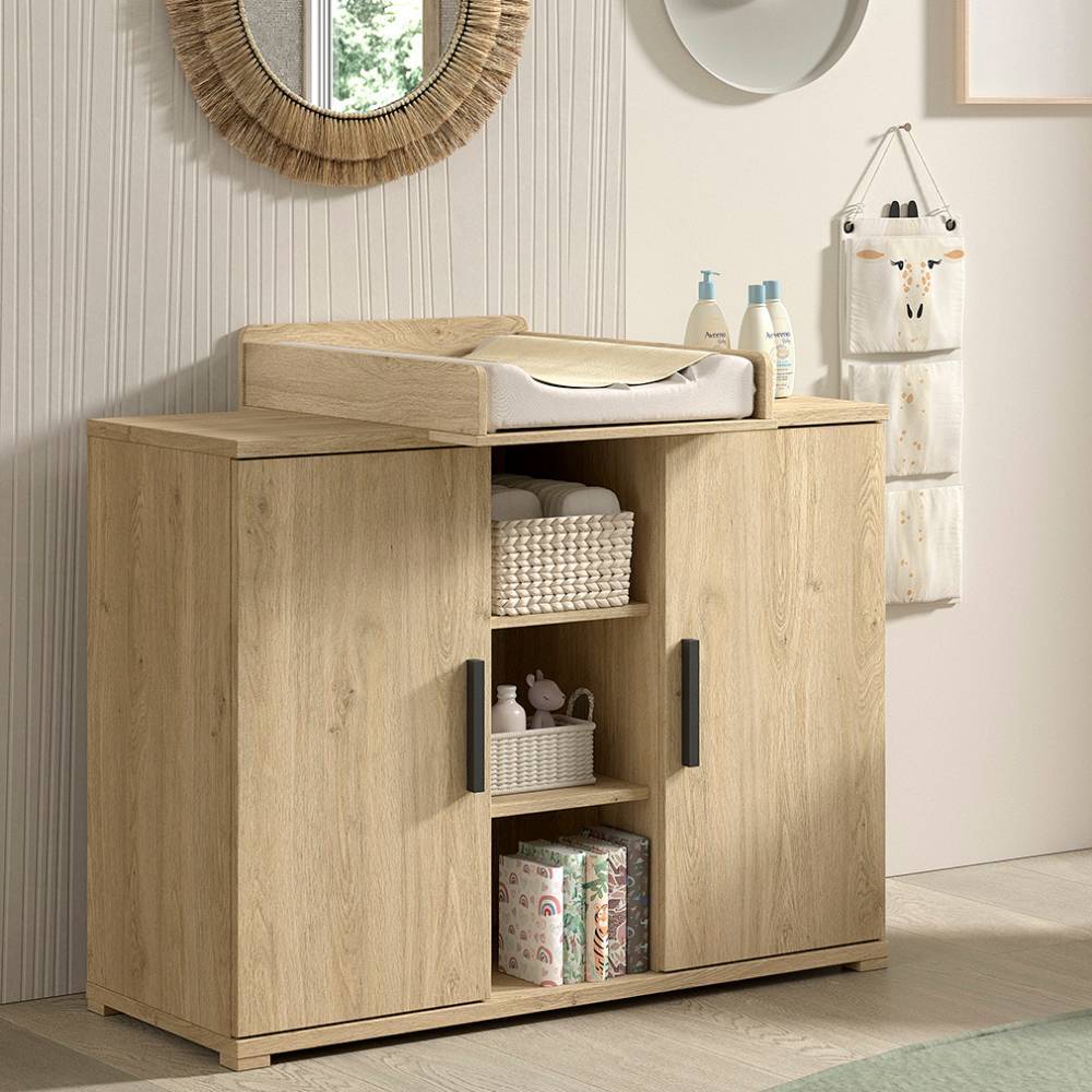 Kommode mit Wickelaufsatz in Eiche Holzoptik - Choice
