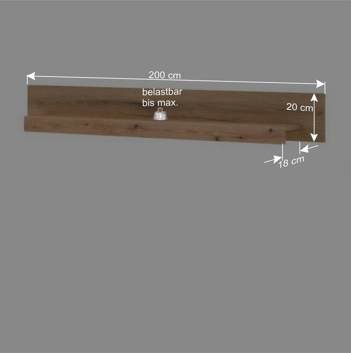 Wandboard in Eiche Dekor - Brocus