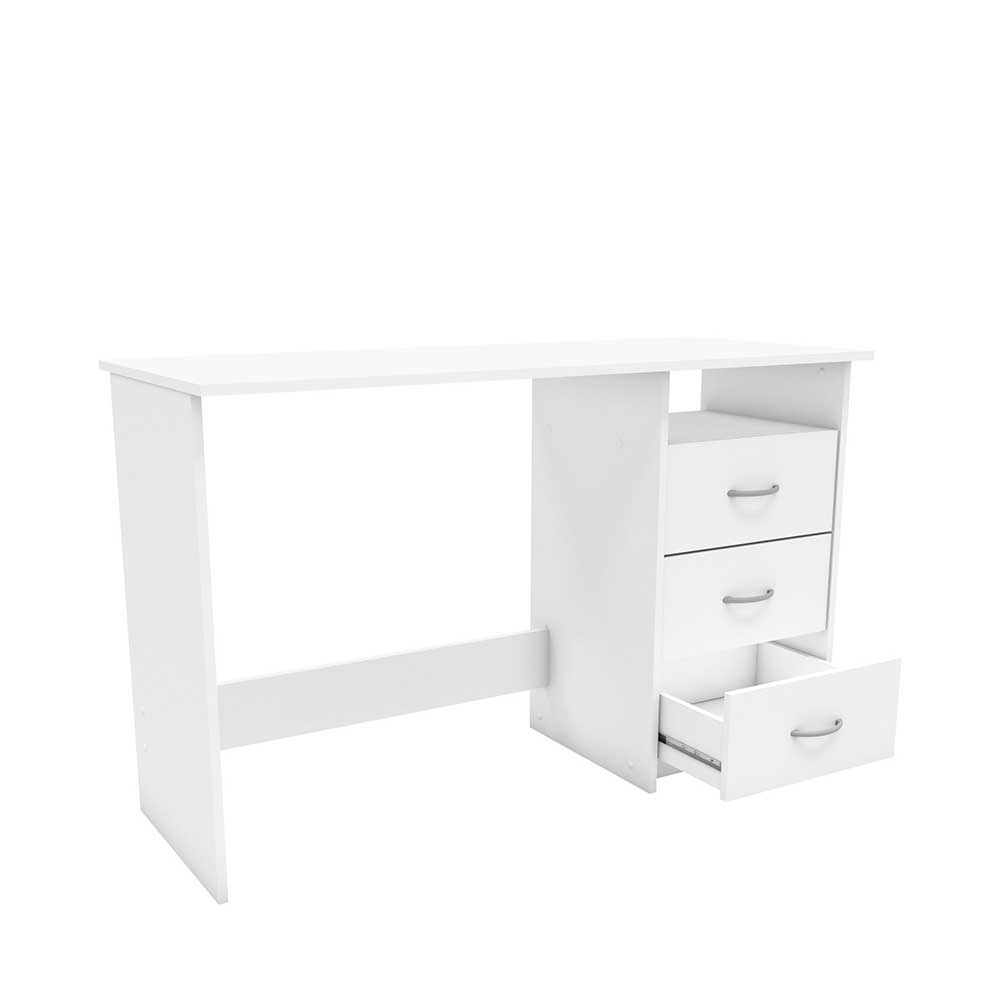 Weißer Schreibtisch mit drei Schubladen - Citrosca
