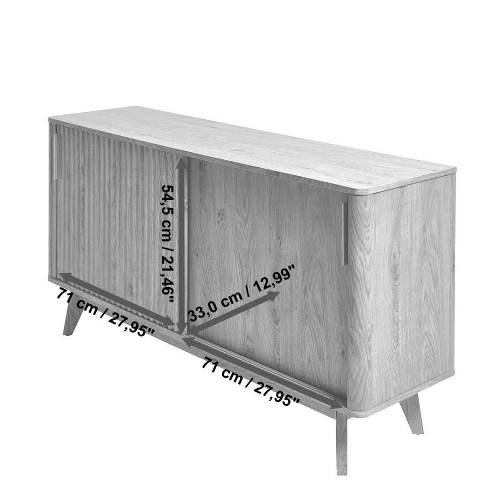 Schiebetüren-Kommode in Holzoptik Eiche - Standing