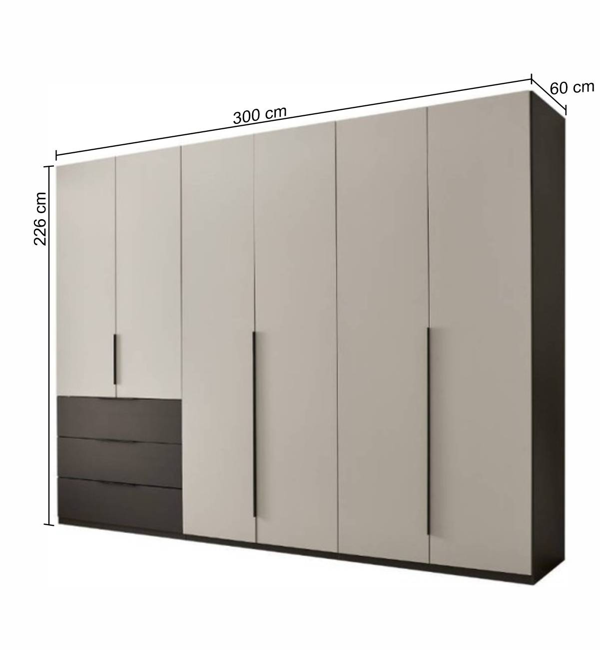 Kleiderschrank in Lichtgrau und Dunkelgrau - Hihat