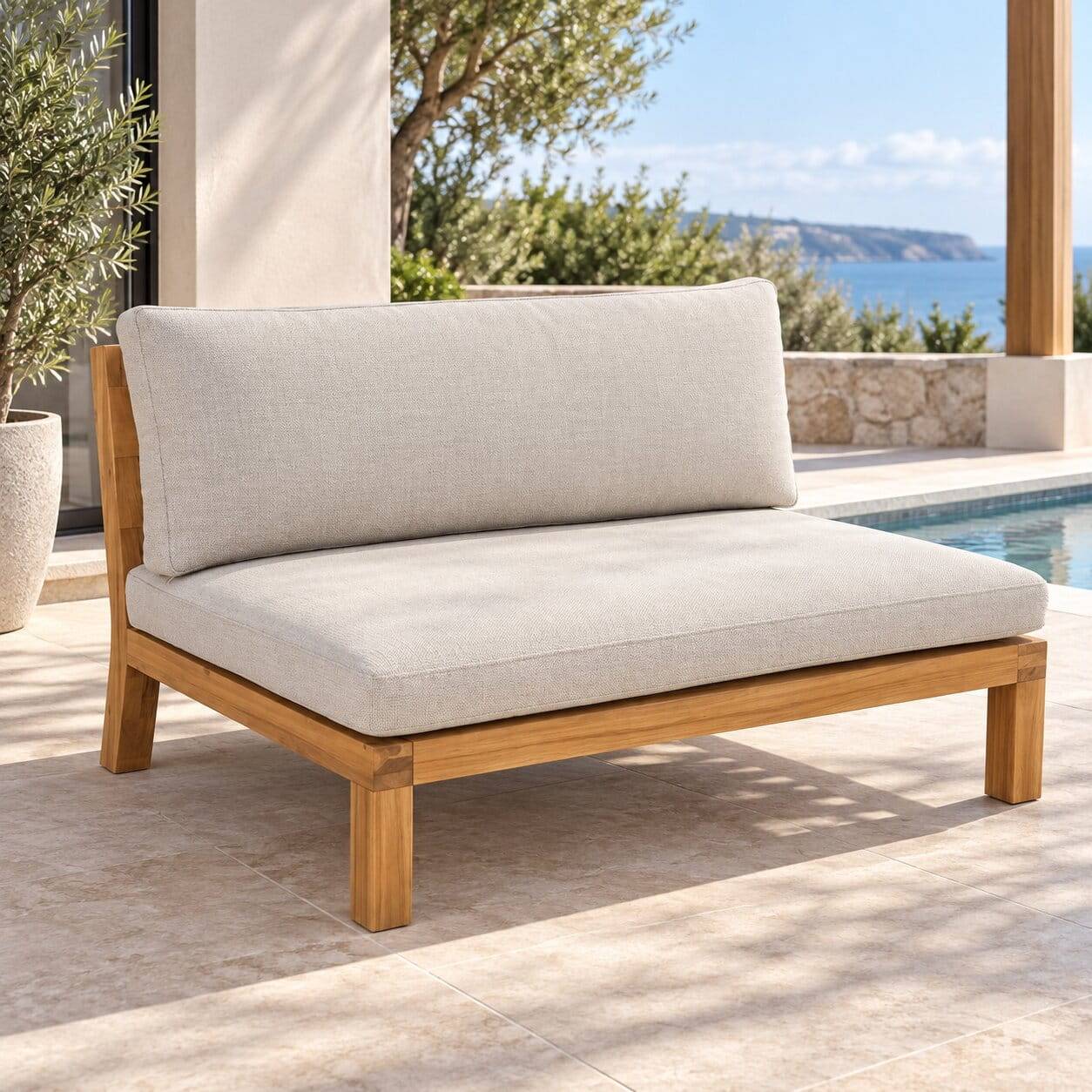 Outdoor-Lounge-Sofa aus Akazie Massivholz - Malitoya