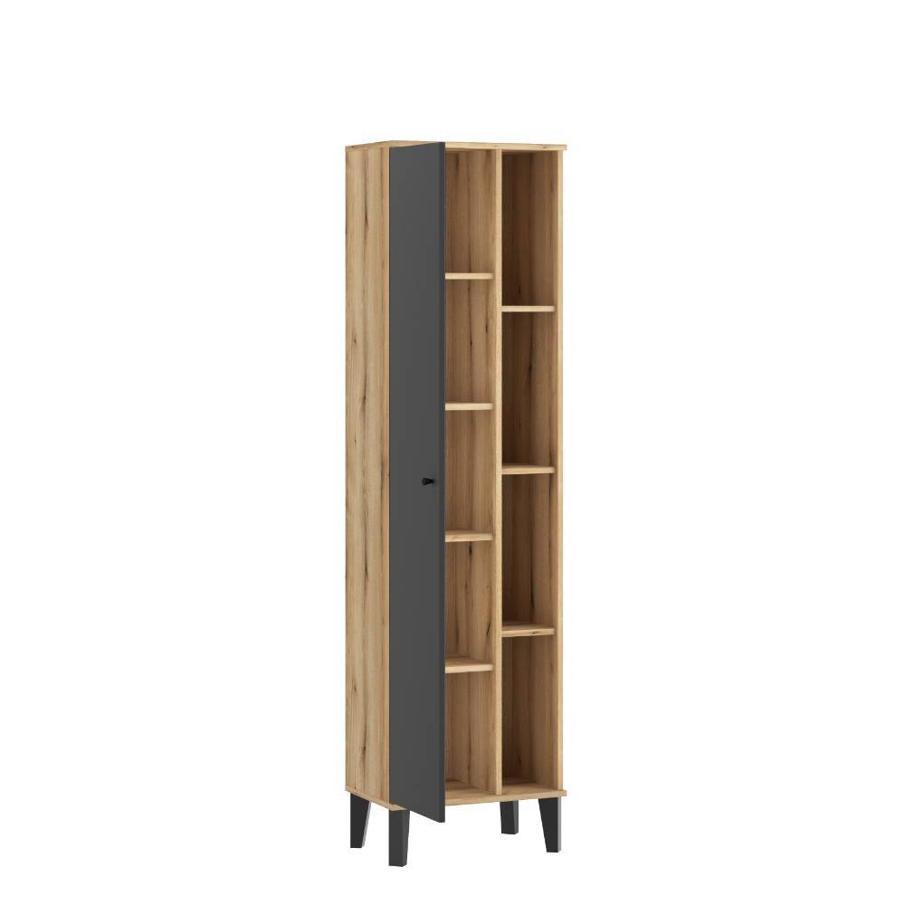 Breiter Bad-Hochschrank in Grau - Niniana