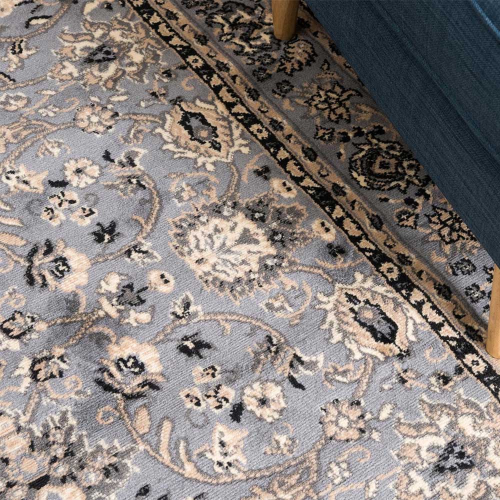 Orientalisch gemusterter Teppich in Grau & Creme - Granado