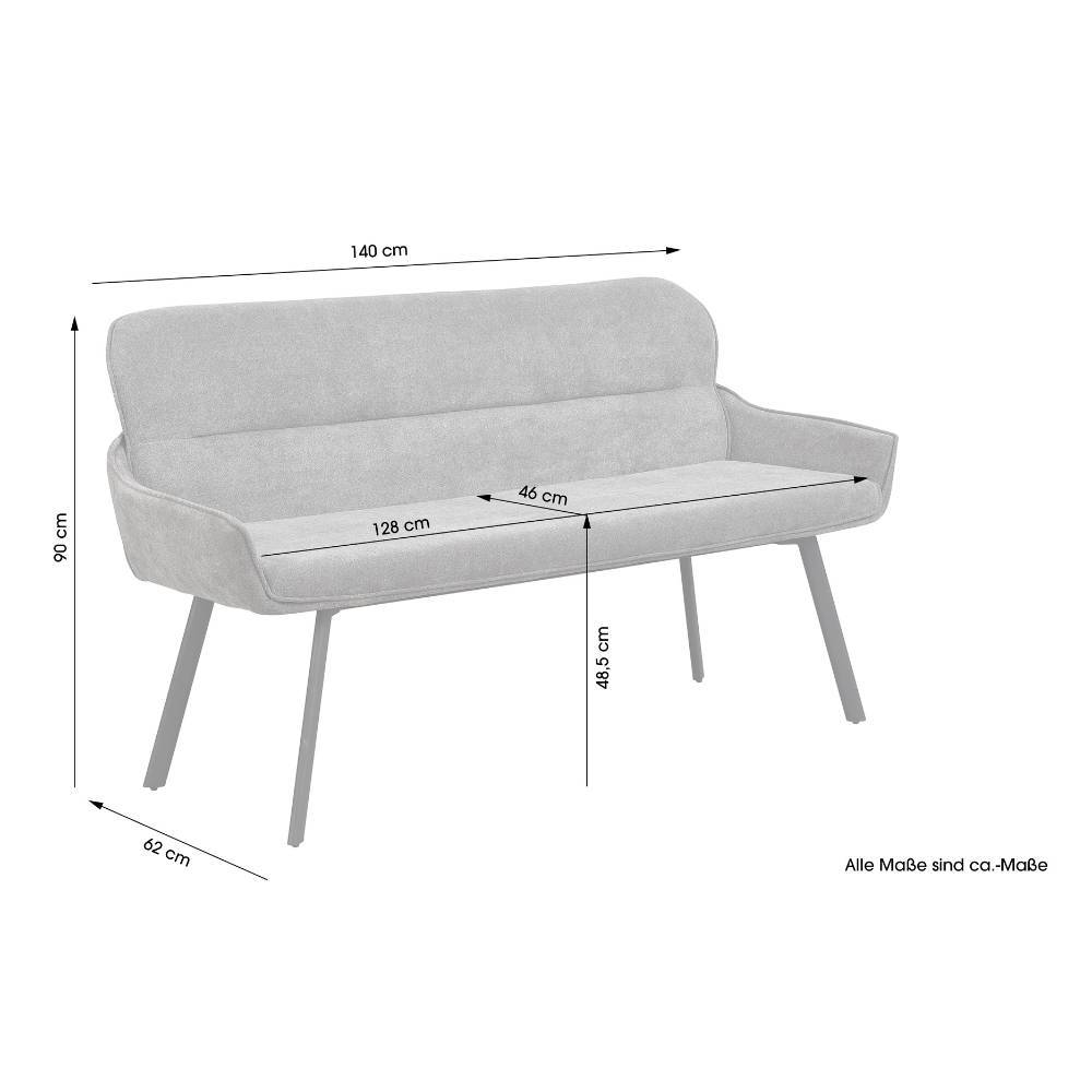 Küchensofa in Dunkelgrau Maße und Abmessungen für die Planung – Cary