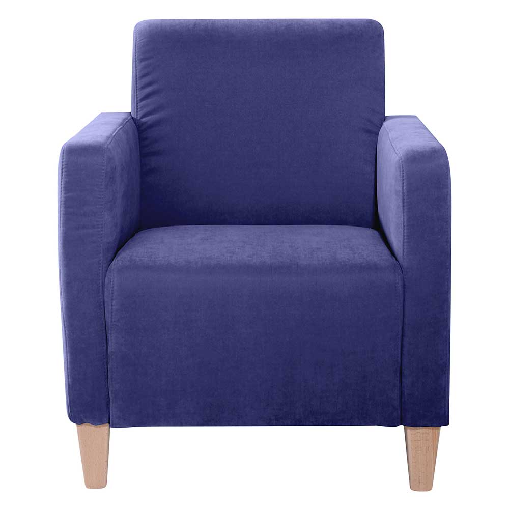 Moderner Sessel in Blau und Buche - Yamashiro