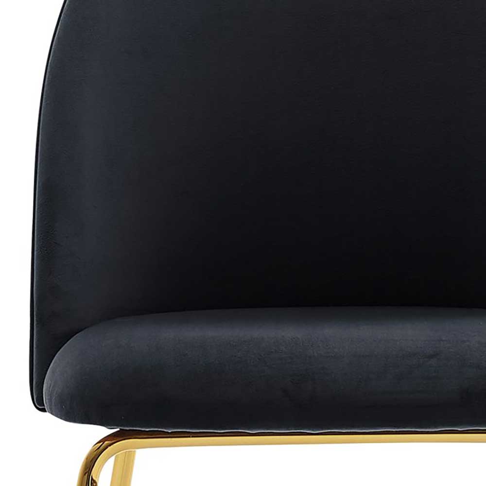 Polsterstuhl in Schwarz und Gold - Lidian (2er Set)