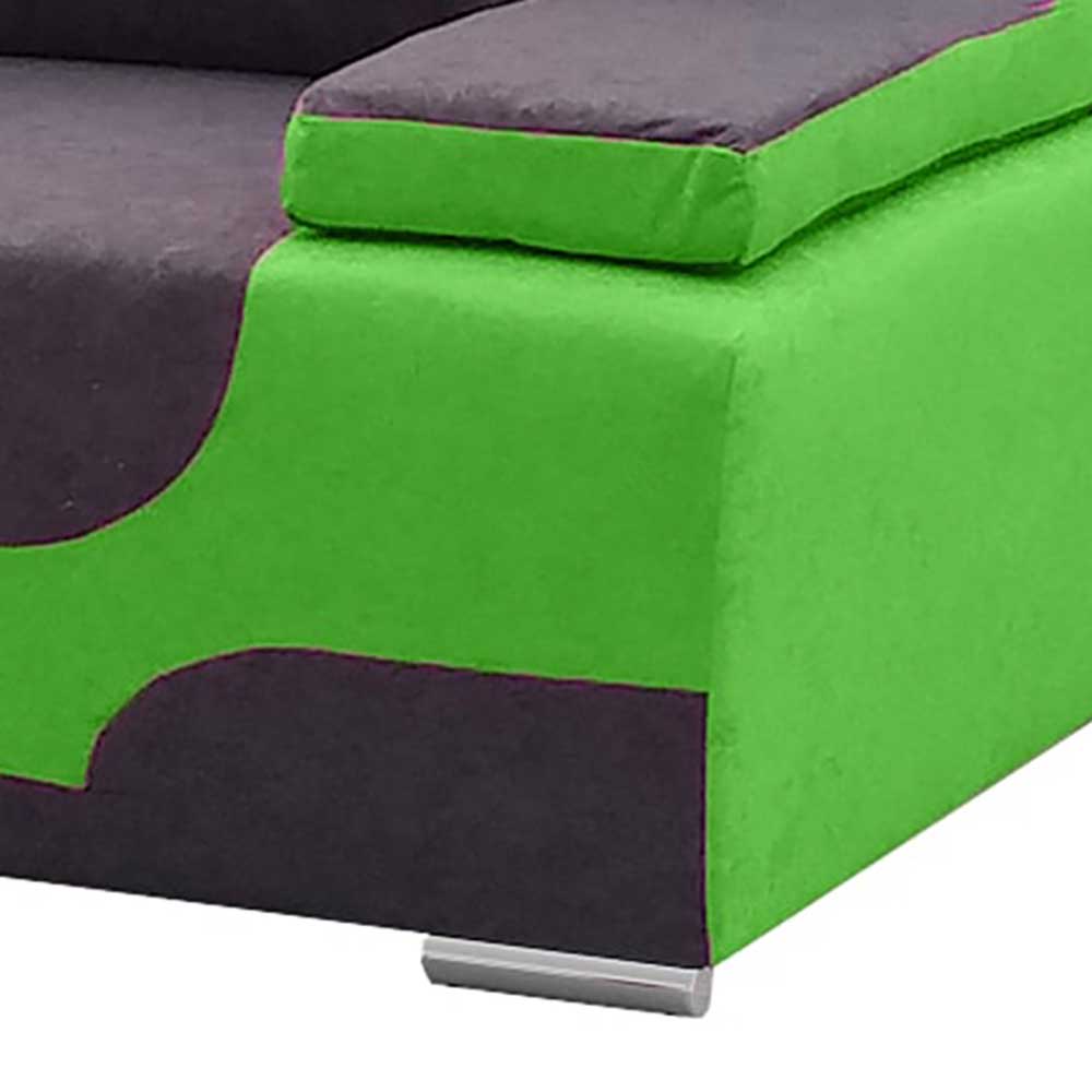 Federkern-Schlafsofa in Grün und Dunkelgrau - Florencia
