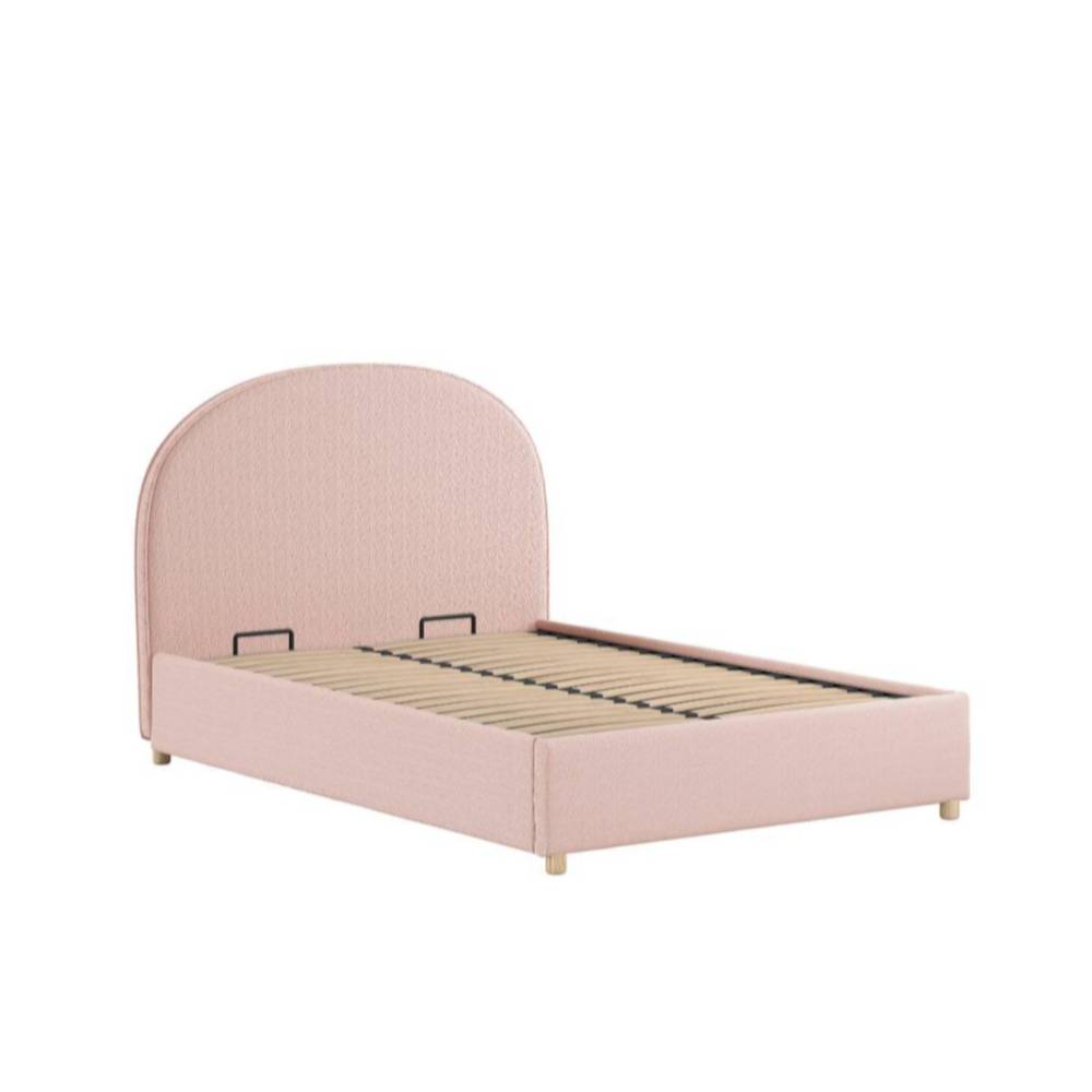 140x200 Boucle-Stoffbett in Rosa - Skylab