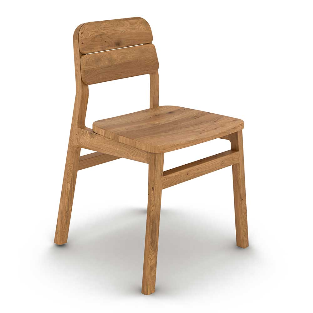 Wildeiche Massivholzstühle in Modern - Laida (2er Set)
