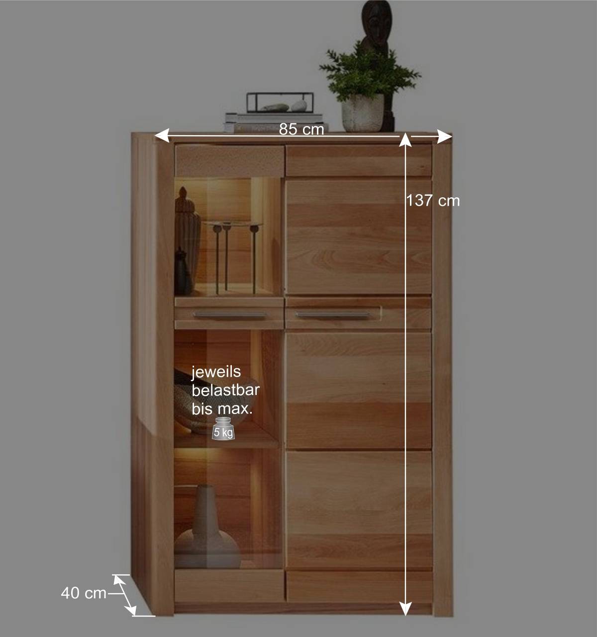 Wohnzimmer TV Anbauwand Möbelset - Amyonta (vierteilig)