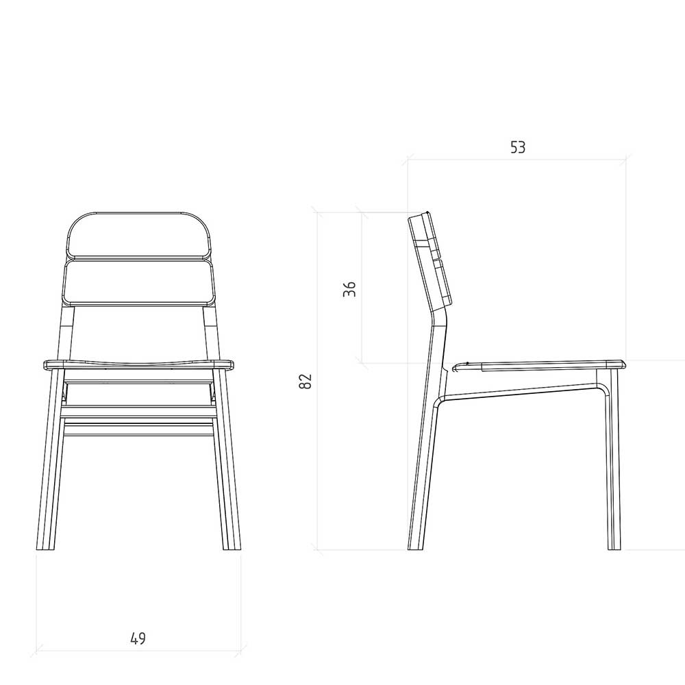 Design-Holzstühle mit Rückenpolster - Laida (2er Set)