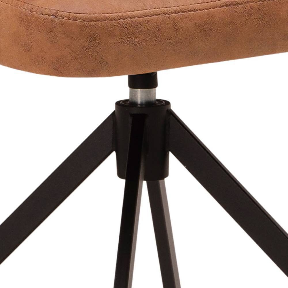 Armlehnstuhl in Cognac Braun mit Schwarz - Elba