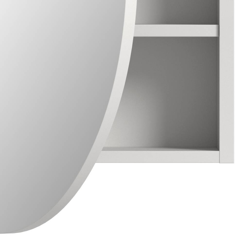 Runder Spiegelschrank in Weiß - Benedict