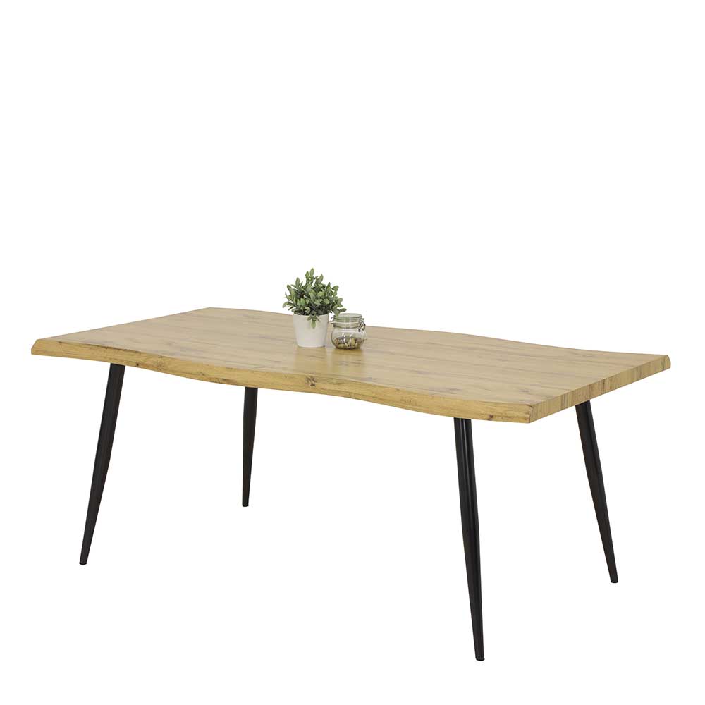 180x100 cm Tisch in Wildeiche mit Baumkante NB - Tracy