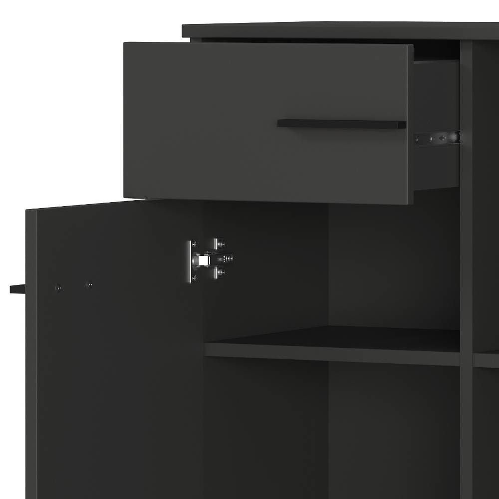 Officehighboard in Dunkelgrau mit Schwarz - Kali