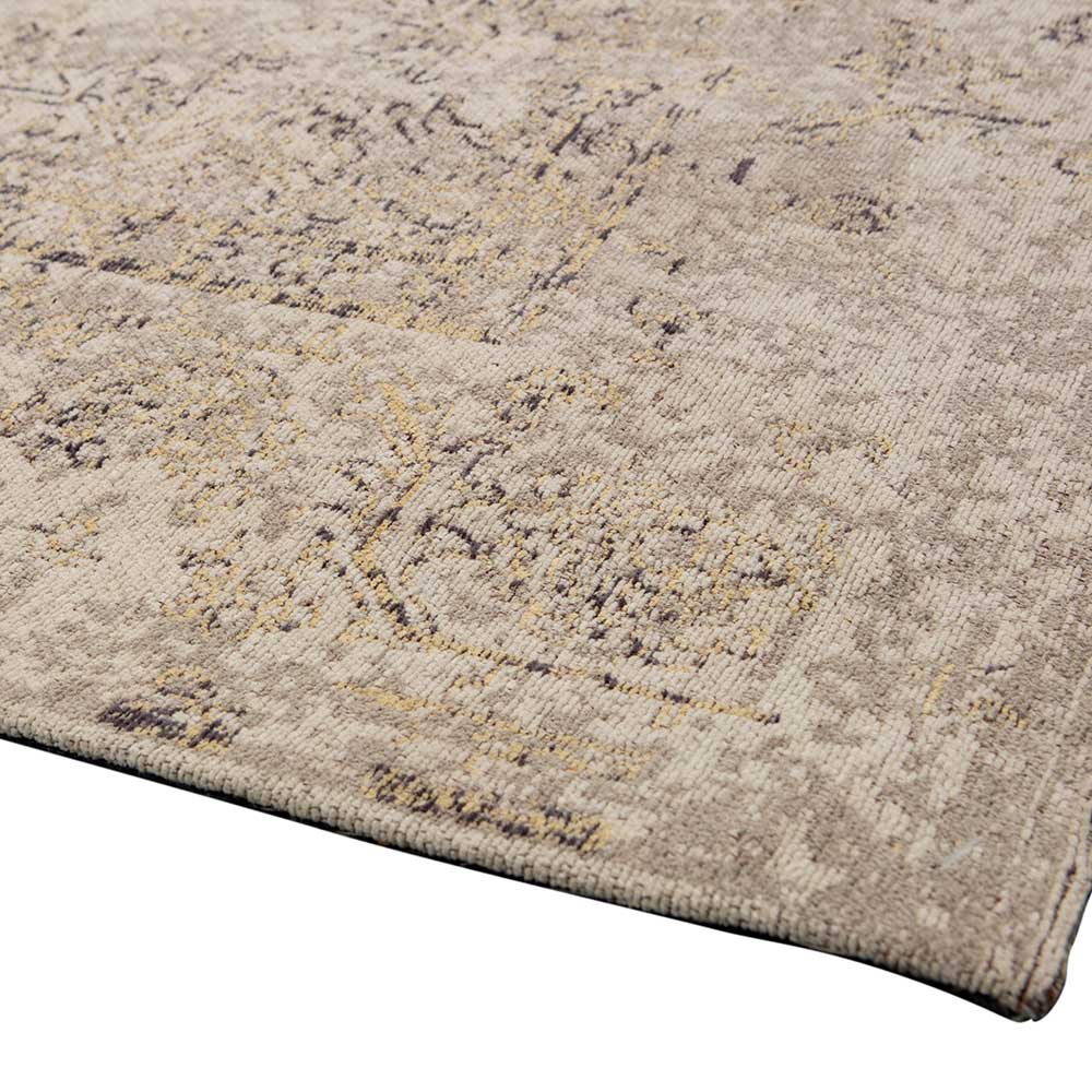 Kurzflor Vintage Look Teppich mit Orient Muster in Beigegrau - 240x170 cm -  Orbits
