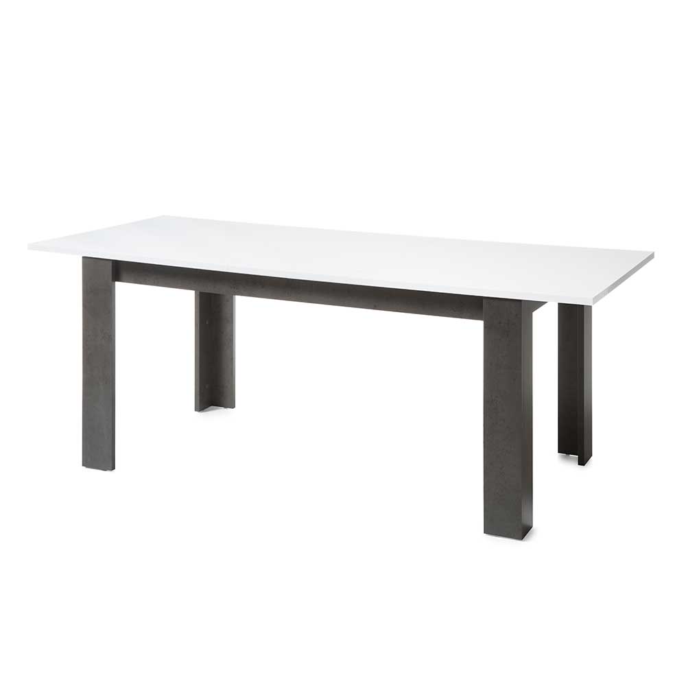 Design Tisch mit Platte Hochglanz Weiß - Istensa