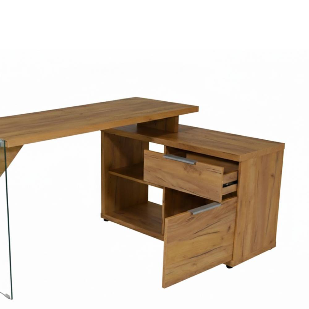 Design-Schreibtisch mit Seitenregal - Saloz