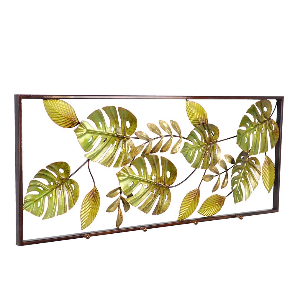 Hakenleiste mit dekorativem Wandbild Dschungel Blätter - Dominus