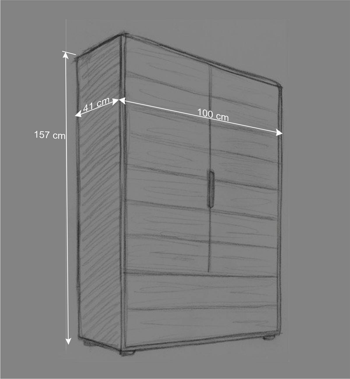 Wäscheschrank aus Wildeiche Massivholz - Feanor