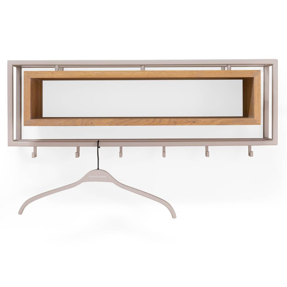 Materialmix Garderobe aus Stahl in Taupe - Philadela