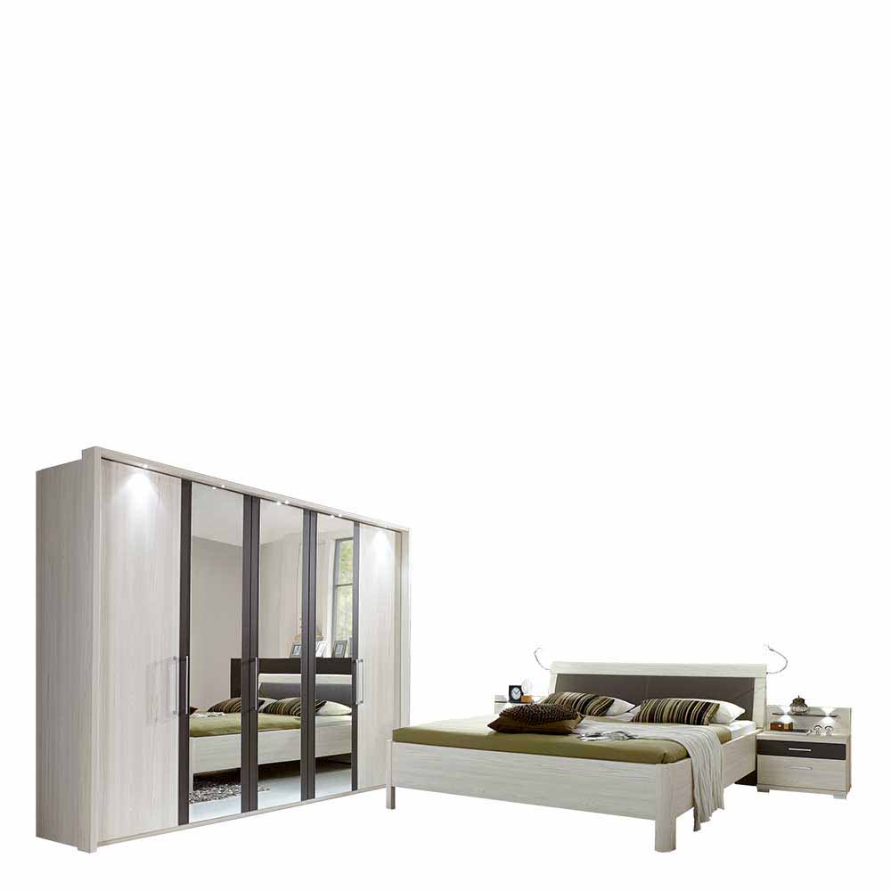 Schlafzimmer Set Vetal mit Ehebett 180x200 cm (vierteilig)