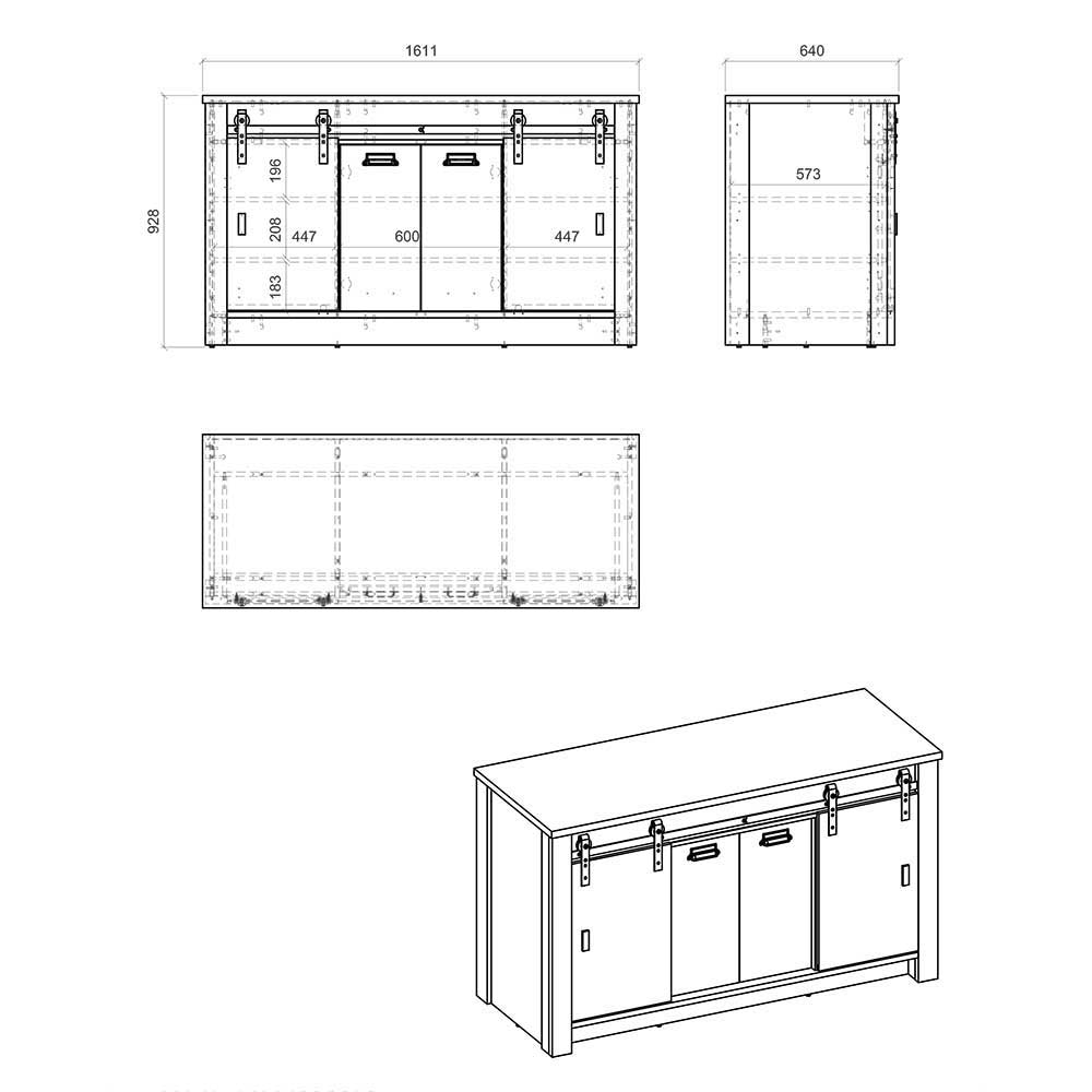 Mobiliar für Küche inklusive Tresen - Garisa (sechsteilig)