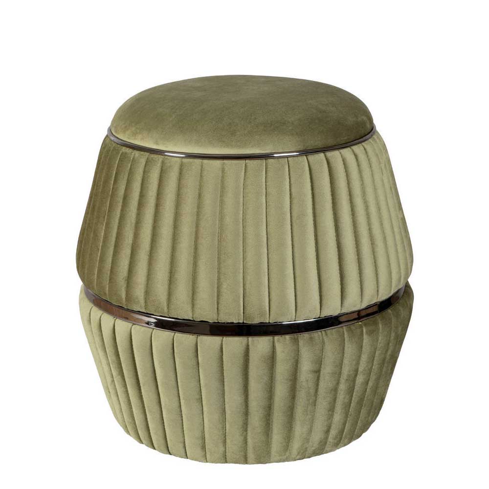 Hocker in Oliv Grün mit Dunkelgrau - Ofelia