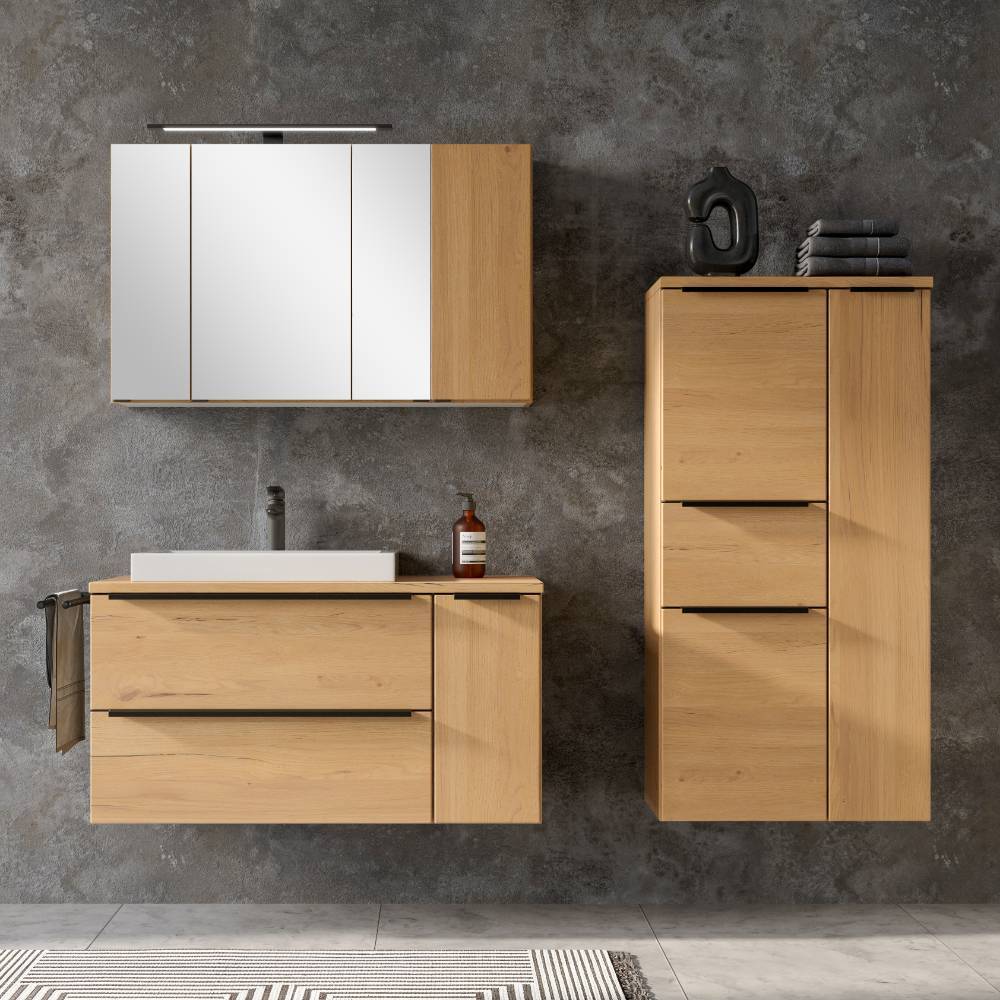 Badezimmer Spiegelschrank in Wildeichefarben - Jawa
