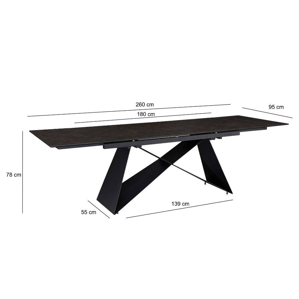 Designtisch mit Mittelauszug verlängerbar - Numa
