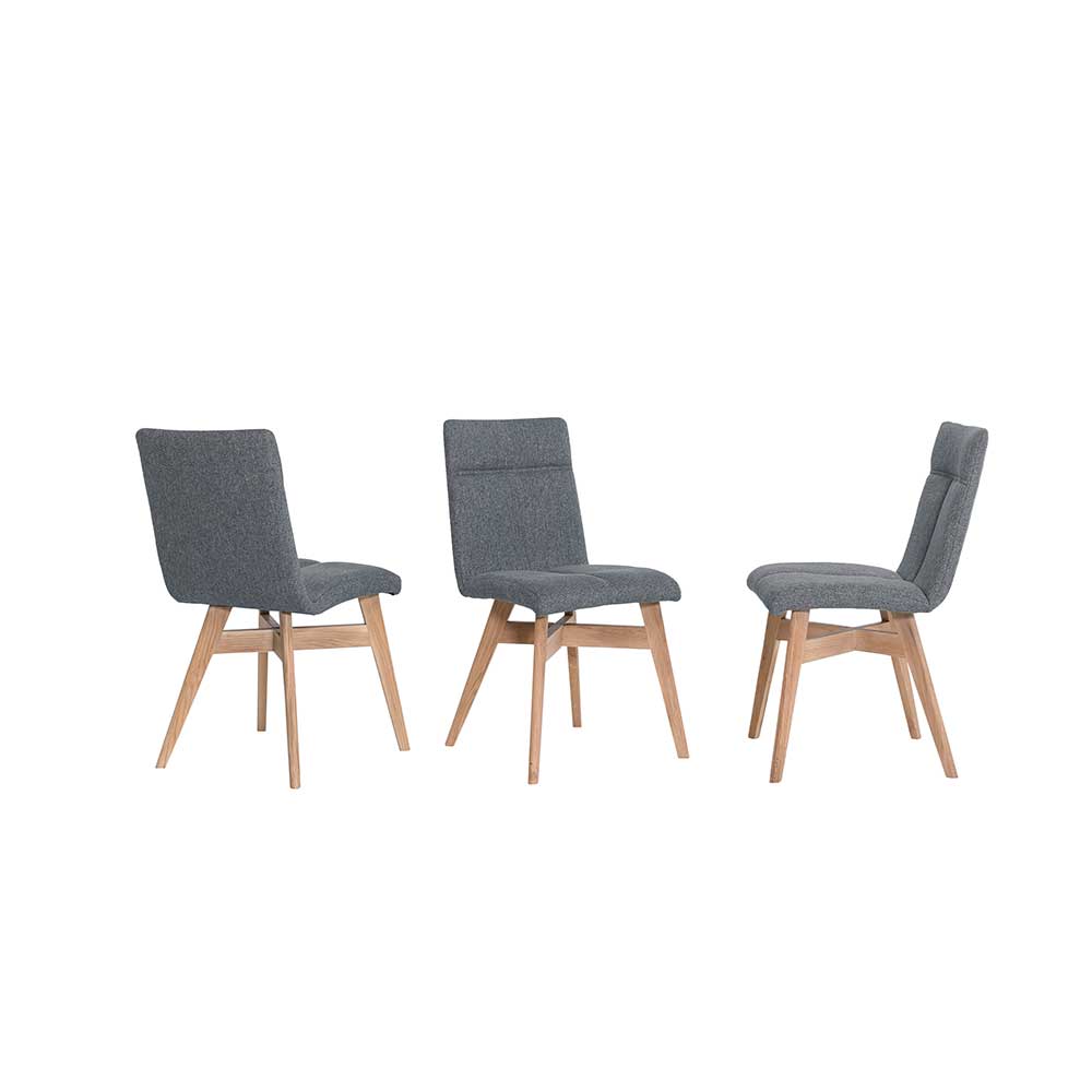 Gepolsterte Stühle in Grau & Natur - Tucina (2er Set)
