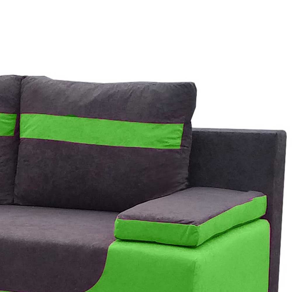 Federkern-Schlafsofa in Grün und Dunkelgrau - Florencia