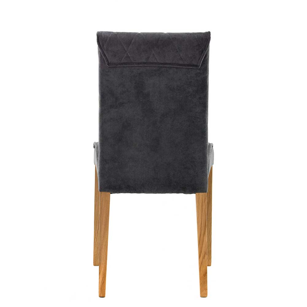 Dunkelgraue Stühle mit Holzgestell - Macoty (2er Set)