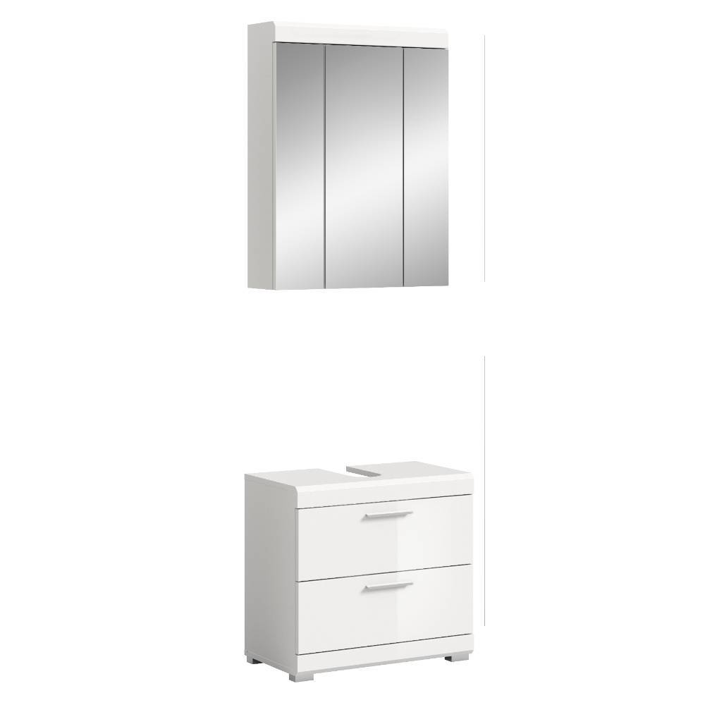 Spiegelschrank und Waschbeckenschrank Set - Henriette (zweiteilig)