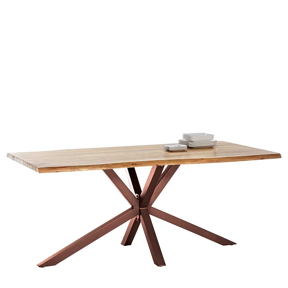 Tisch mit Akazienplatte Baumkante gewachst - Gilverny