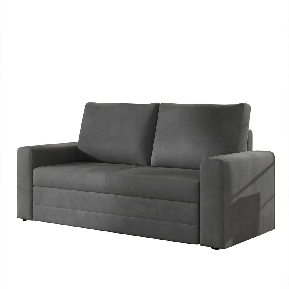 Chenille Schlafsofa in Dunkelgrau - Laucius