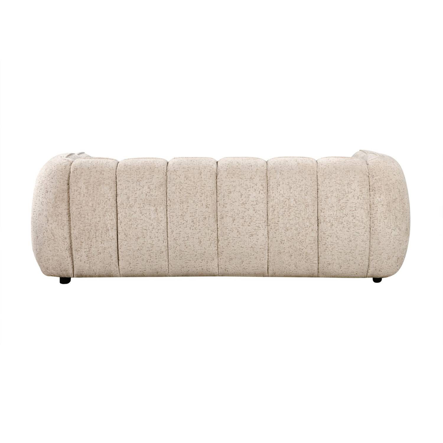 Beiges Designsofa von der Seite mit vertikaler Kanalsteppung – Pedro
