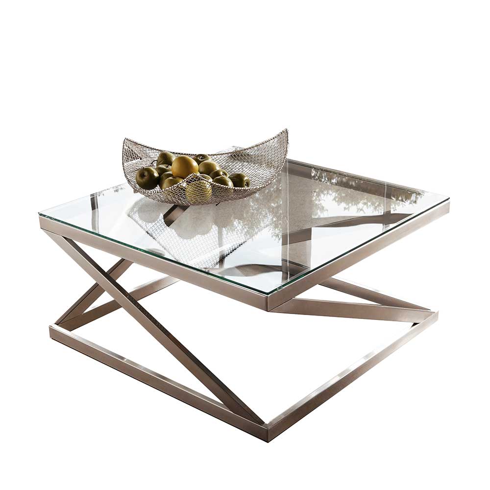 87x87 Wohnzimmer Tisch mit Glasplatte - Ariano