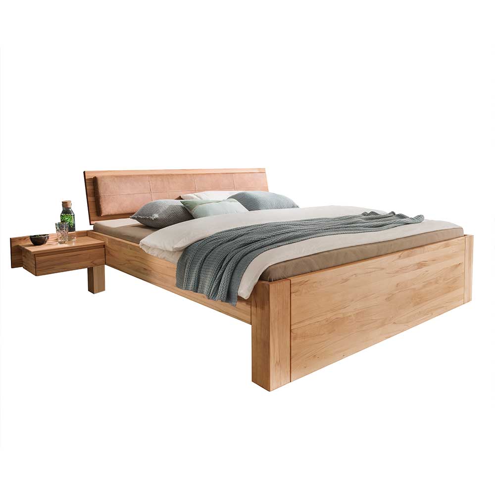 Holz Bett mit Hänge-Nachttischen - Rudacia II (dreiteilig)