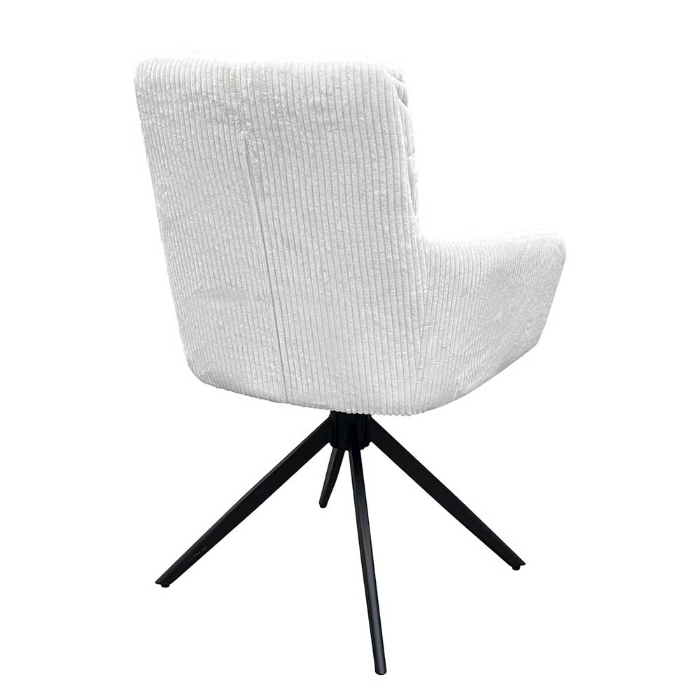 Breitcord Tischsessel in Offwhite - Tonia (2er Set)