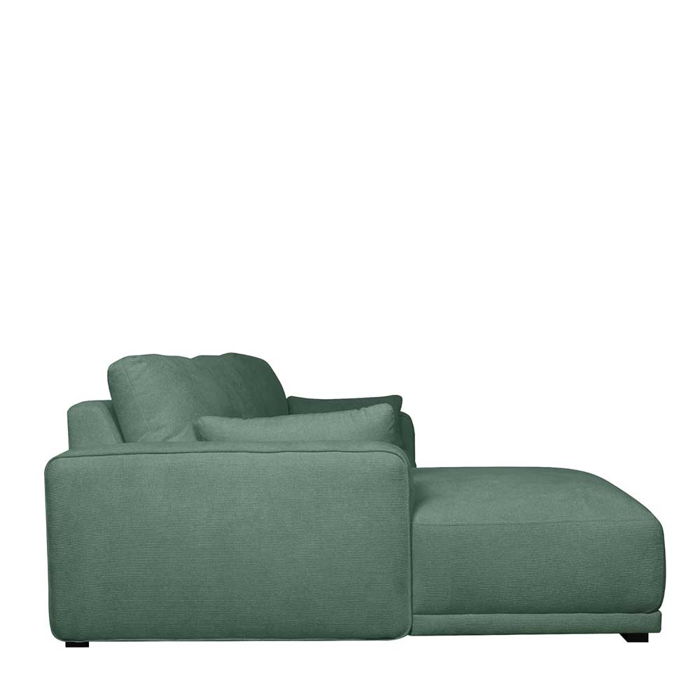 Federkern Ecksofa in Grün Stoffbezug - Tree