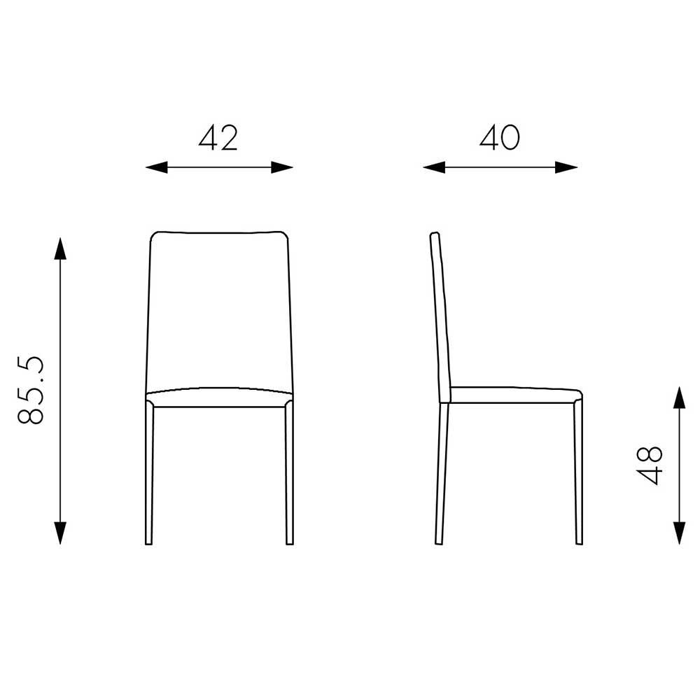 Stilsicherer Stuhl Veproma in Weiß (4er Set)